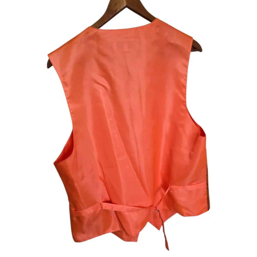 VESUVIO NAPOLI Men's Paisley Design Dress Vest Burnt Orange sz L